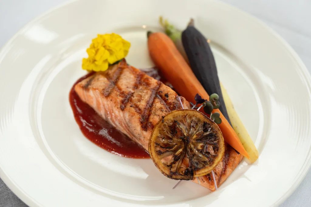 salmon dinner at Timber Ridge at Talus