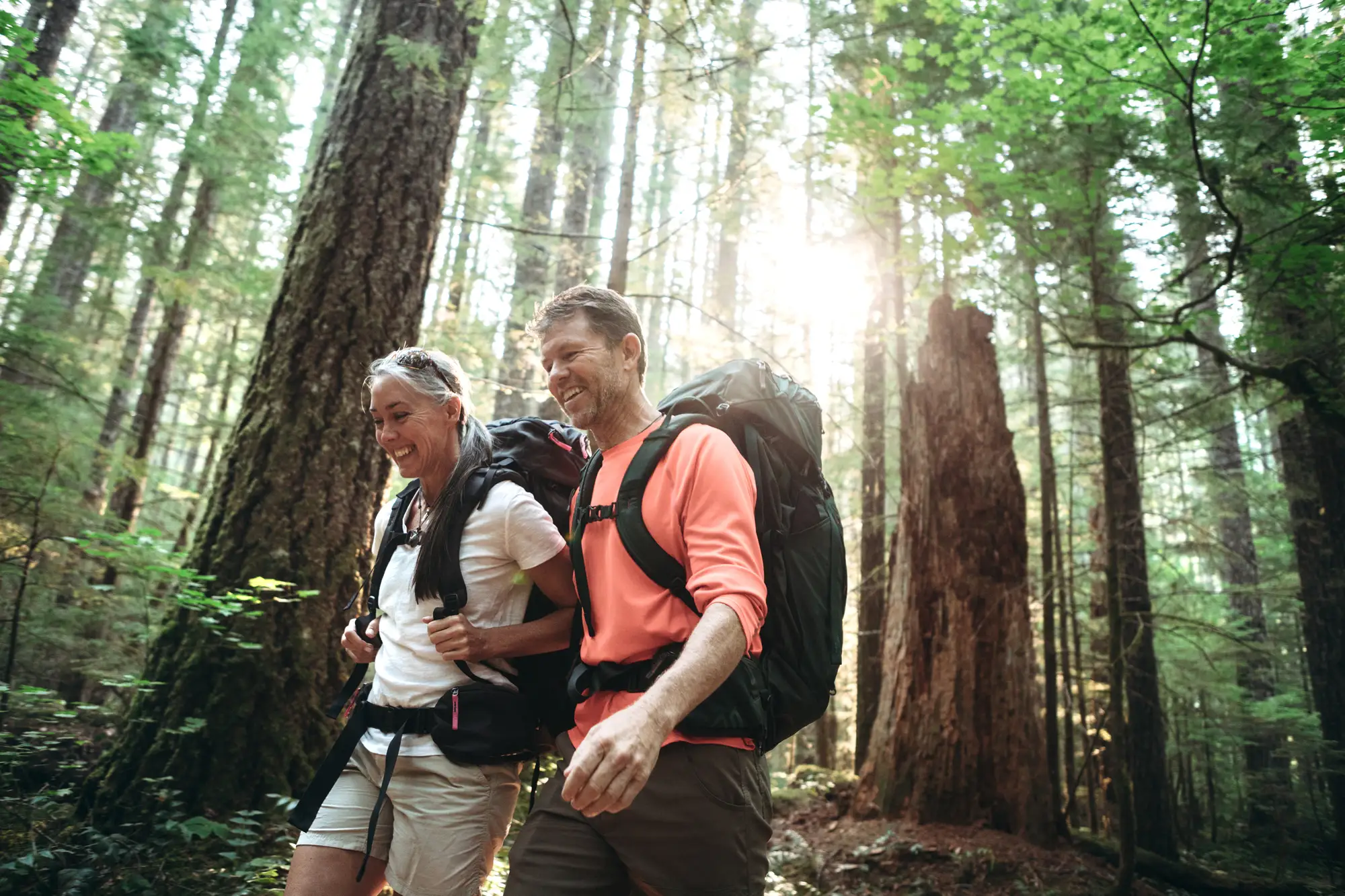Mature Couple hiking in Issaquah