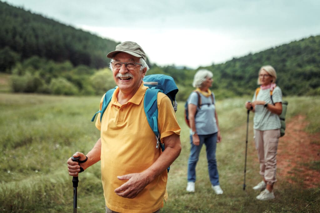 Group of seniors hiking